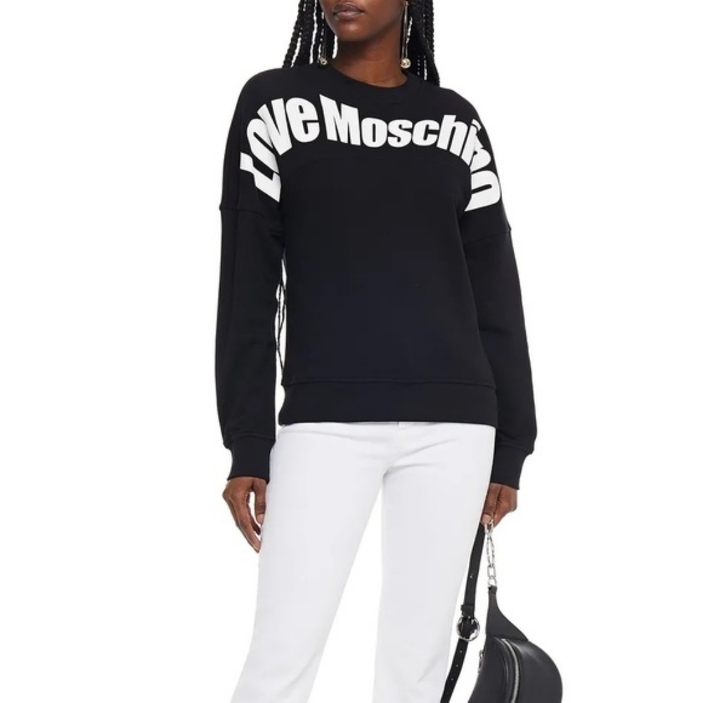Love Moschino Black Women's Sweatshirt Size 6 In VGUC
